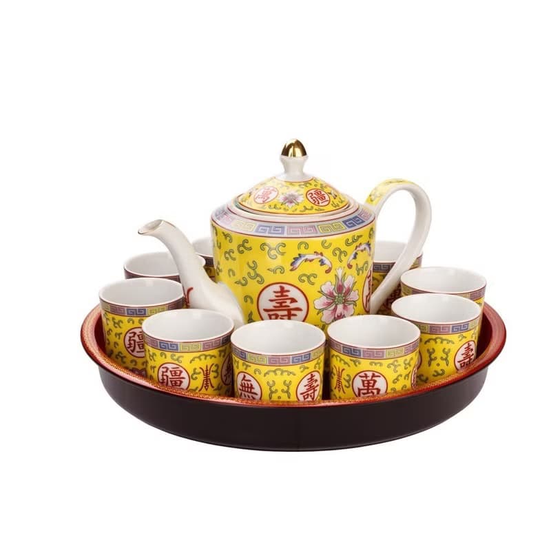 萬壽無疆帝王壺茶具組/一壺10杯/壺1200cc杯150cc/年節送禮/皇帝