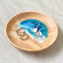 Circular Wood Accessories Tray, Trinkets / Coaster Dish, Wedding Gift, Home Gift