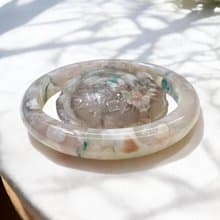 櫻花瑪瑙手鐲瑪瑙手鐲絕美稀有蜜桃菜園子料牡丹花精工雕刻吊墜58