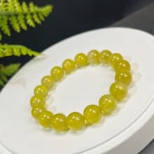 高品質優選天然澳洲金葡萄石手串冰種透體黃金葡萄石手錬單圈11mm