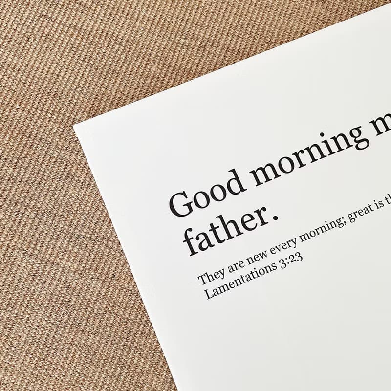 JIN CHA GOD-經文無框畫Good morning my father 實木邊 /基督