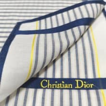 Christian Dior Vintage Handkerchief Pocket Square Stripes 19 x 19 inches