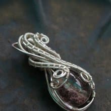 | MC | 紅幽靈水晶繞線項鏈 手工編織  復古 wire wrap
