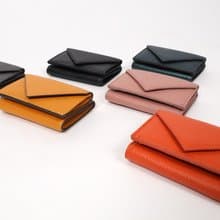 真皮信封三摺迷你短夾-多色