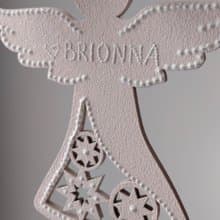 Angel ornament in pink color on ribbon Hanging christmas angel Personalized gift