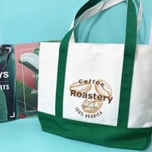 【Coffee Shop系列】大容量拼色帆布袋 帆布手提袋 咖啡店訂製