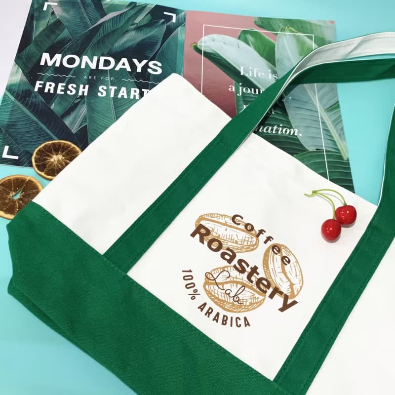 【Coffee Shop系列】大容量拼色帆布袋 帆布手提袋 咖啡店訂製