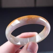 紫羅蘭飄黃翡翡翠貴妃鐲手鐲 | 17圍 | 天然緬甸玉翡翠A貨 | 送禮