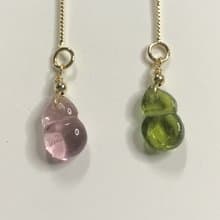 招財旺夫水晶I碧璽電氣石Tourmaline14K耳線I高淨壺蘆I情人節禮物