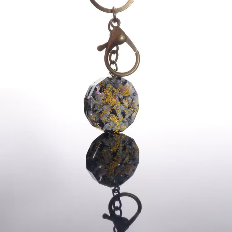 【聖誕飾品】藍砂石紫水晶拉長石智慧四向金剛杵吊飾鑰匙圈藏傳