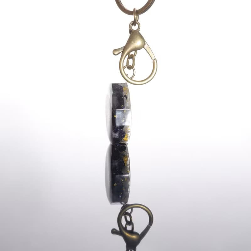 【聖誕飾品】藍砂石紫水晶拉長石智慧四向金剛杵吊飾鑰匙圈藏傳