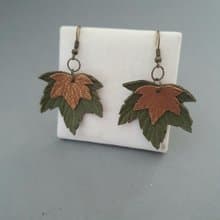 耳環 green leather earrings for her Leather women's jewelry