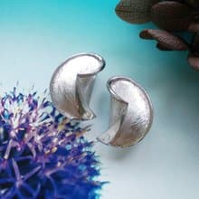 Vintage Jewelry 西洋古董飾品 TRIFARI 銀色調 簡約 夾式耳環
