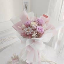 浪漫紫永生玫瑰花束