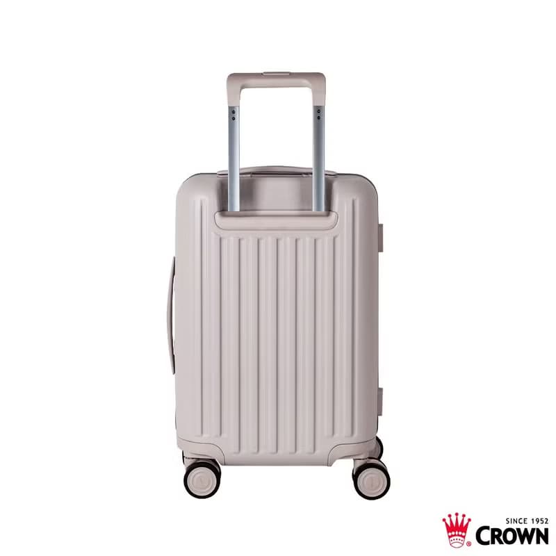 【CROWN】21吋 BOXY 前開框架拉桿箱 登機箱  燕麥奶茶色