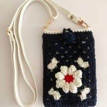 鈎織花斜孭電話袋