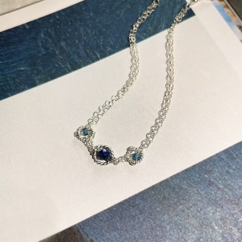 Found.Myth 提升洞察力 梵谷夜遊星空手鍊 天然青金石 925純銀