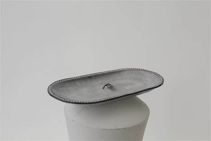 黑/灰/粉 手工真皮眼珠裝飾盤 義大利植鞣牛皮