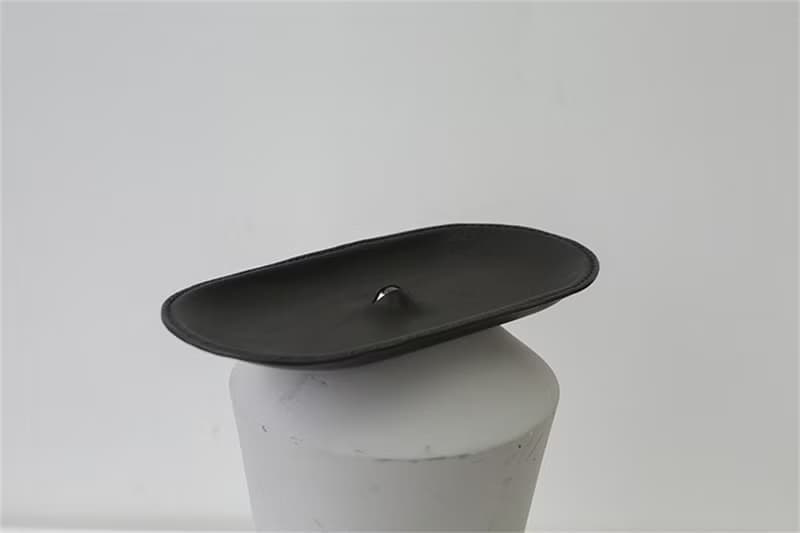 黑/灰/粉 手工真皮眼珠裝飾盤 義大利植鞣牛皮