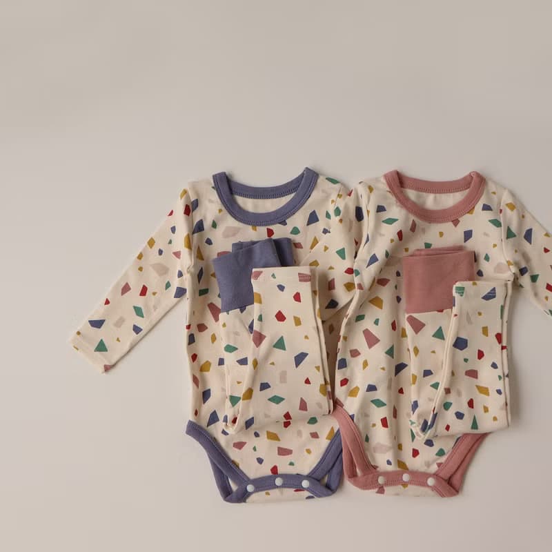韓國彈力棉質彩色寶石家居服套裝Jewelry Bar Bodysuit Set