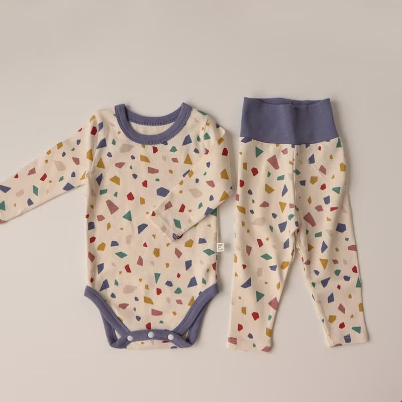 韓國彈力棉質彩色寶石家居服套裝Jewelry Bar Bodysuit Set