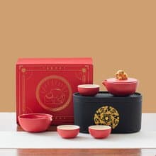 故宮宮廷文化 | 富貴吉象旅行茶具  一壺三杯  紅點獎 聖誕禮物