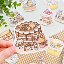 防水貼紙/浣熊菓子屋大貼紙-巧克力蛋糕屋