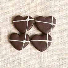 鑲小珍珠 禮物巧克力 一對價 耳環 耳夾耳勾 仿真甜點 巧克力