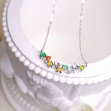 |轉運多寶彩虹|緬甸翡翠高冰玻多寶蛋面純銀鍍18k不規則項鍊