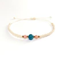 Apatite Rhodochrosite gemstone macrame knot bracelet