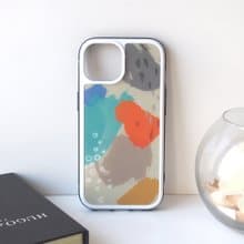 【強化ガラスiPhoneケース】水彩アースカラー