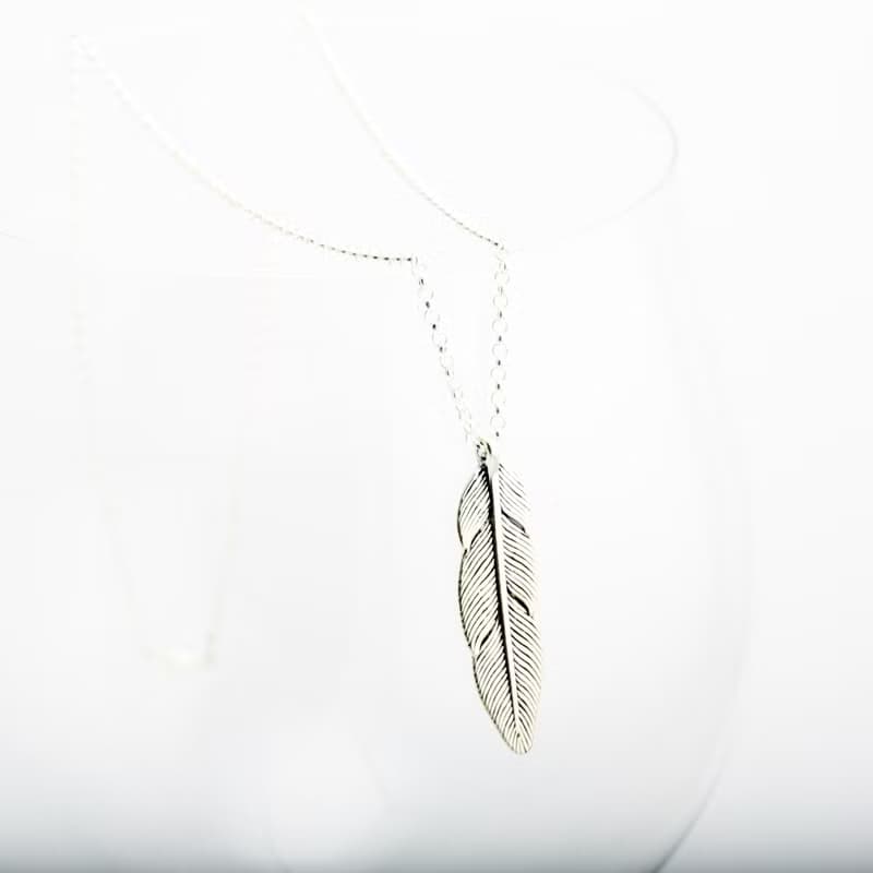 【Angel & Me】印地安 大羽毛 Feather 925 純銀 項鍊 生日 禮物