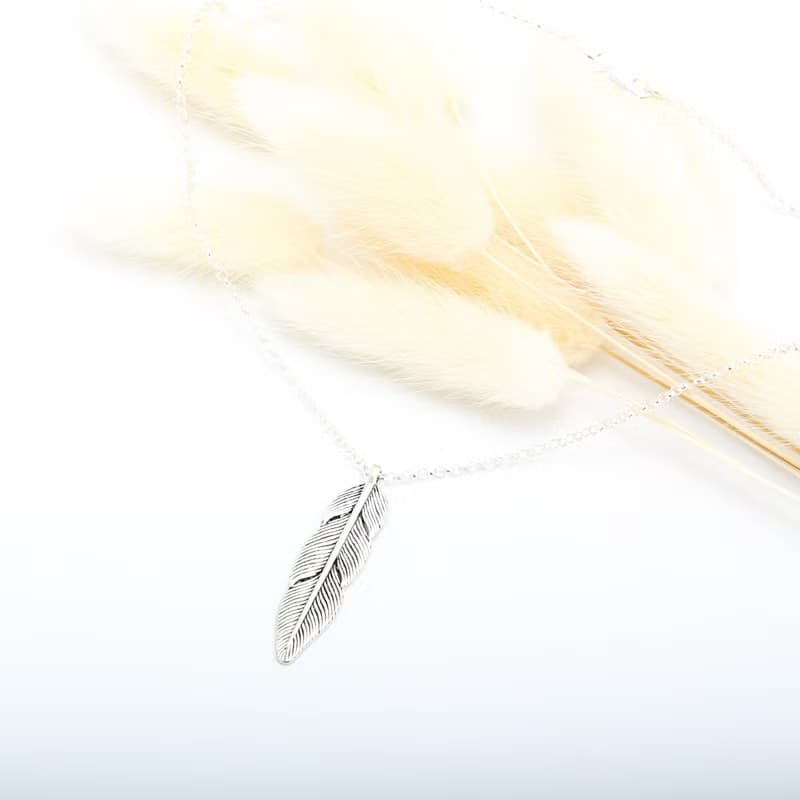 【Angel & Me】印地安 大羽毛 Feather 925 純銀 項鍊 生日 禮物