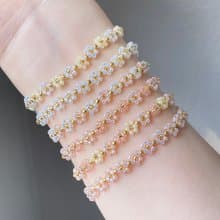Beaded Flower Bracelet Gold Collection (13-21cm)