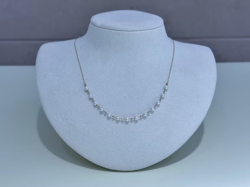 流光變奏曲小米珠淡水珠天然鑽石珍珠手環真珠手環18K金手鍊手環