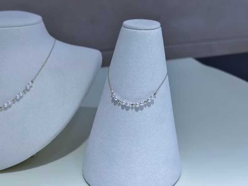 流光變奏曲小米珠淡水珠天然鑽石珍珠手環真珠手環18K金手鍊手環