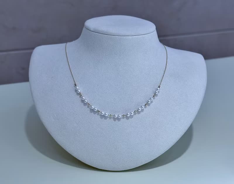 流光變奏曲小米珠淡水珠天然鑽石珍珠手環真珠手環18K金手鍊手環