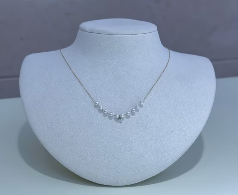 流光變奏曲小米珠淡水珠天然鑽石珍珠手環真珠手環18K金手鍊手環