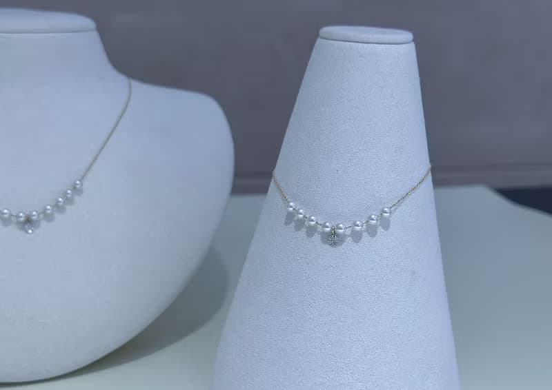 流光變奏曲小米珠淡水珠天然鑽石珍珠手環真珠手環18K金手鍊手環