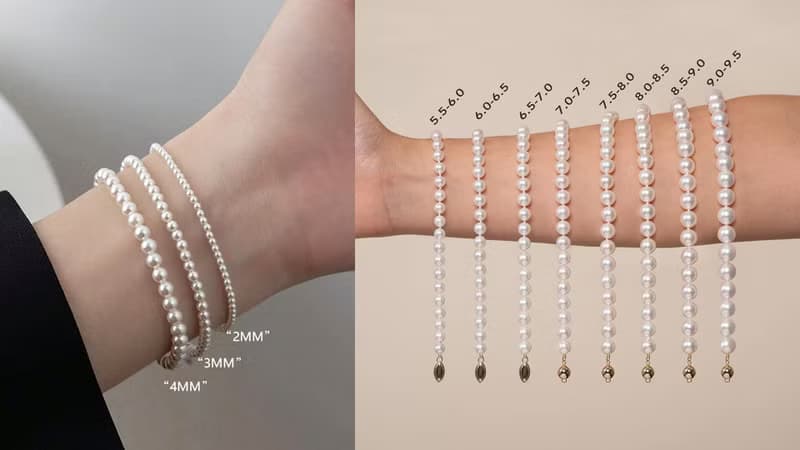 流光變奏曲小米珠淡水珠天然鑽石珍珠手環真珠手環18K金手鍊手環