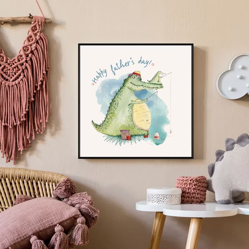 與爸爸的時刻 - 親子/方形/多彩/質感/掛畫/咖啡廳/工作室