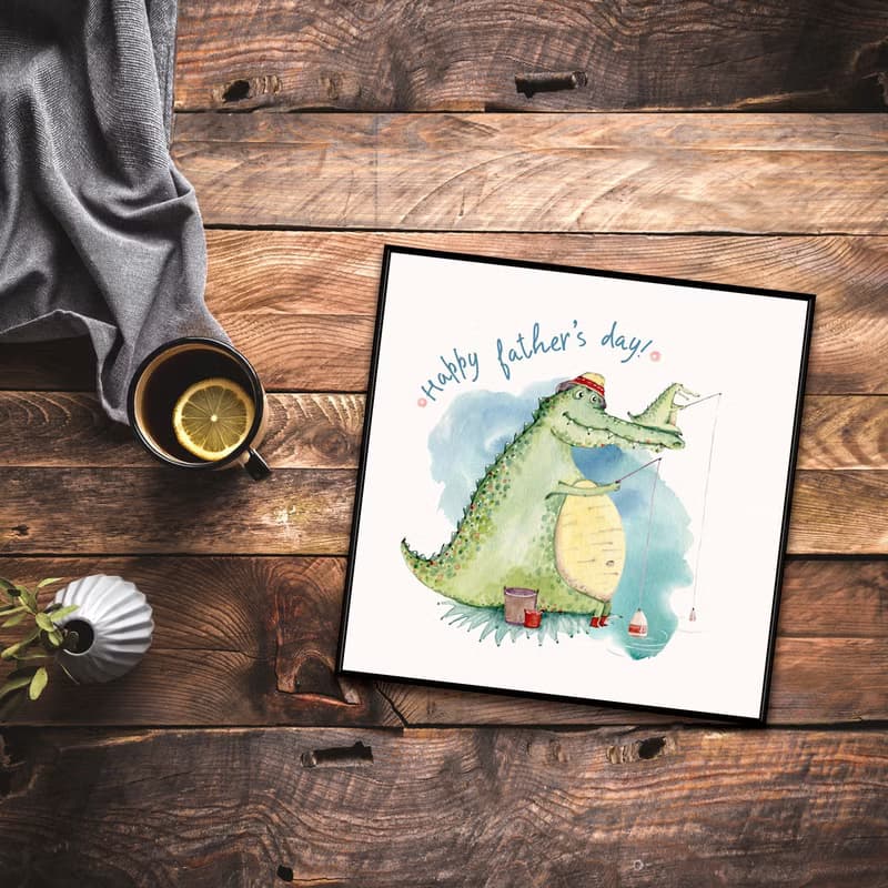 與爸爸的時刻 - 親子/方形/多彩/質感/掛畫/咖啡廳/工作室