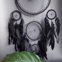 Large Dreamcatcher – Handmade Multi-Ring Boho Wall Decor, Black or White Option
