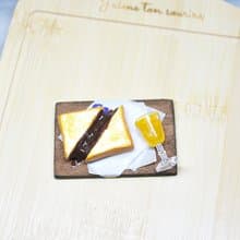 =>黏土系列 -巧克力夾心早餐-可製作成鑰匙圈 /磁鐵 /純裝飾品