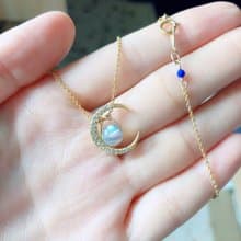 歲末驚喜 14KGF拉長石光譜石鎖骨鏈項鏈 情人節禮物