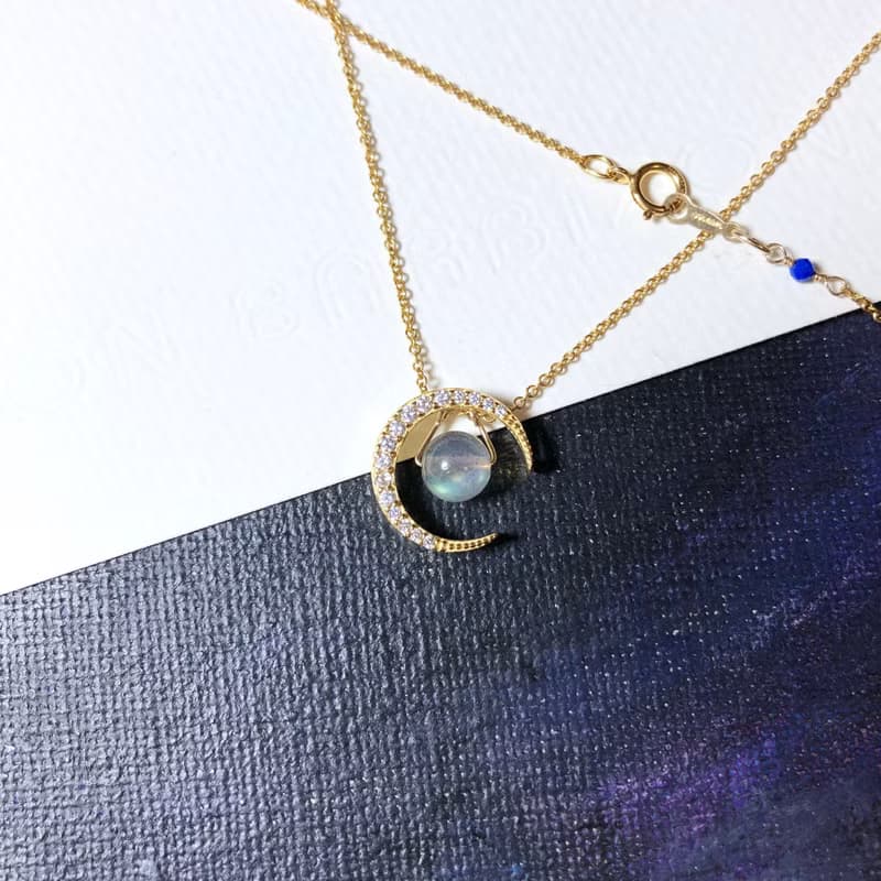 歲末驚喜 14KGF拉長石光譜石鎖骨鏈項鏈 情人節禮物