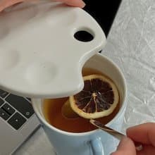 Stan&Co 原創調色盤陶瓷馬克杯蓋 通用防塵配件 9.5cm杯口外徑