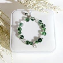清新氣質 - 天然綠幽靈/白水晶手鍊