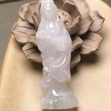 【願‧事事如意】冰種翡翠如意觀世音 | 天然緬甸A貨翡翠 | 送禮