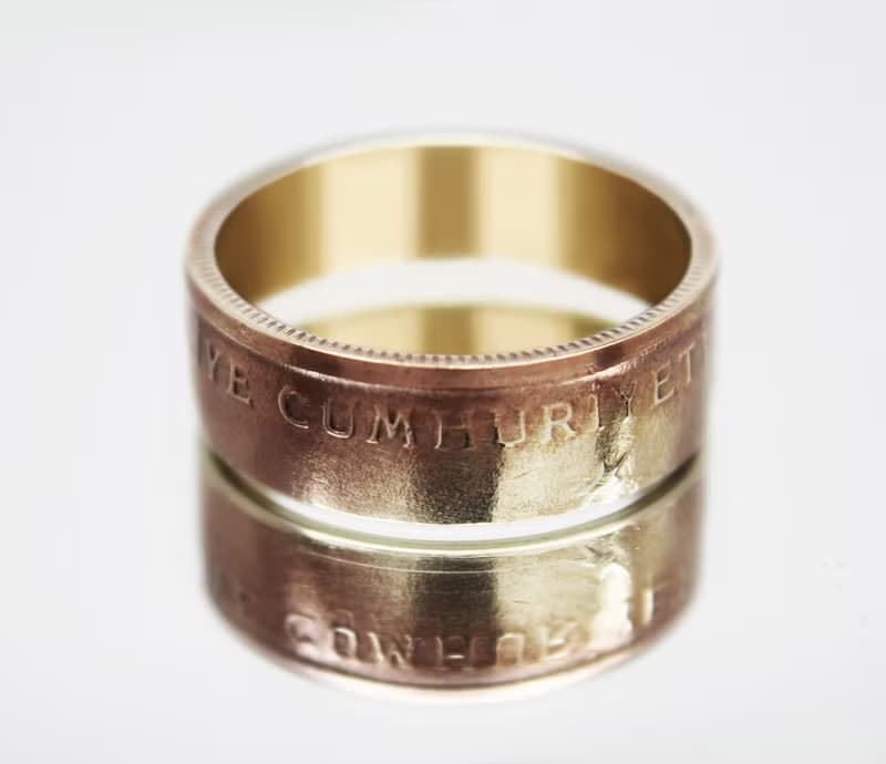 Turkey Coin Ring 100 000 lire 1999-2000 coin rings for men coin rings for women
